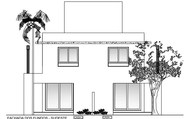 Casas Açores - rear elevation, southeast