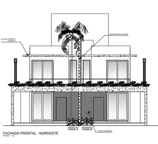 Casas Açores - front elevation, northwest
